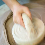 John Higgins at work in his studio 2018